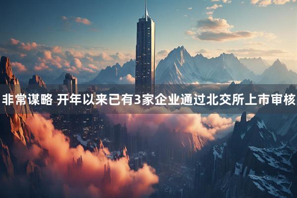 非常谋略 开年以来已有3家企业通过北交所上市审核
